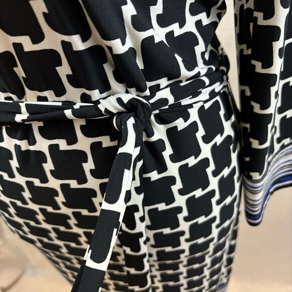 Ladies Laundry by Shelli Segal Brand Large Print Houndstooth Shirt‎ Dress Size 2 - Picture 6 of 10